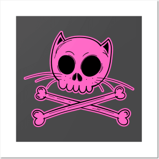 Pirate Cat Pink Posters and Art